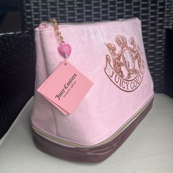 Juicy Couture Large Cosmetic Bag in Pink & Brown Scottie Dog - Picture 5 of 16